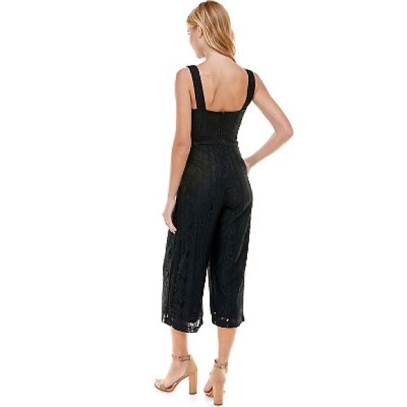 NWT As U Wish Sleeveless Lace Black Jumpsuit - Picture 3 of 4